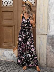 Brillora Bộ jumpsuit nữ mùa xuân/hè với họa tiết xoắn nhẹ, thích hợp mặc hàng ngày và đi nghỉ mát. - màu đen - Xem 5
