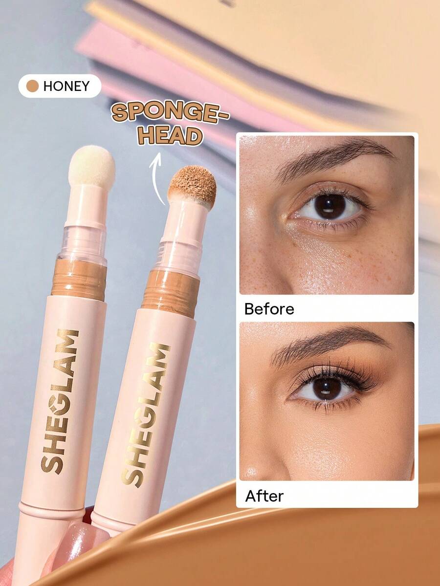 SHEGLAM Corrector Complexion Boost-Aplicador Con Cabezal De Esponja Color Miel Corrector LíQuido Mate Corrector De Color Iluminador De Larga DuracióN Corrector Hidratante Ligero Y Duradero Durante Todo El DíA Corrector De Invierno Para Navidad Y Marca Belleza Maquillaje Maquullaje CosméTica Para Mujeres NiñAs Perfecto Para Invierno Primavera Verano Ideal Para Y2K Elegante Moda Adecuado Para CumpleañOs DíA De La Madre Regalo Fiesta Listo Mejor Color - Honey - Ver 1