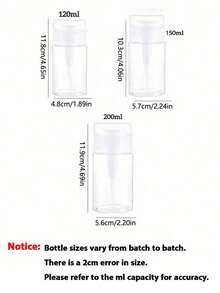 Clear, Refillable Travel Bottle For Makeup Remover Dispensers, With A 3.38 Oz/6.76 Oz Portable Pump Dispenser. Suitable For Nail Polish Remover, Toner, And Makeup Remover. Dome Design, Hand Wash Only, Reusable. - Multicolor - View 5