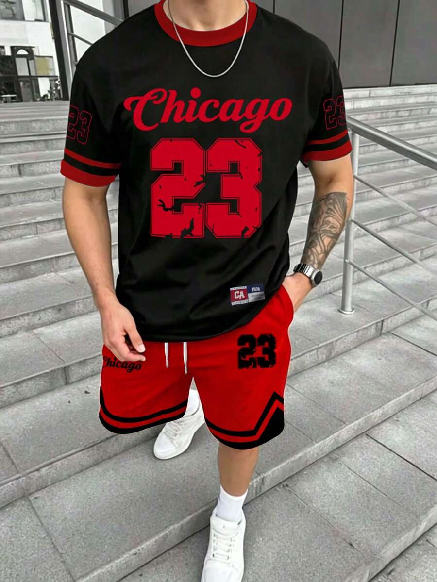 Manfinity RSRT Men's Vintage Number 23 Chicago Print T-Shirt Set - Multicolor - View 1