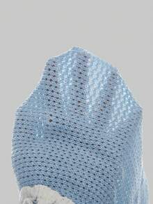 ROMWE Avant Crochet Knit Extremely Low Waist Micro Mini Flower & Starfish Decor Shorts - Blue - View 7