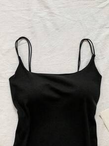 Tseoso Áo camisole nữ màu đen, chất liệu 95% cotton, có gân và áo ngực tích hợp - Thích hợp cho thể thao, yoga và tập gym, áo tank top đa năng thoải mái cho mùa hè và mọi mùa, kiểu dáng mềm mại, dễ chịu, hoàn hảo cho ở nhà, đi học, dạo phố và các lễ hội âm nhạc. - màu đen - Xem 7