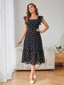 BELROSIE Ladies' Solid Color Simple Everyday Sleeveless Dress Vacation Outfits Woman  - Black and White - View 4