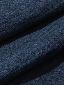 DAZY 女士系带印花无袖上衣搭配宽松休闲简约阔腿裤两件套，都市休闲度假风 - 藍色 - 查看 6