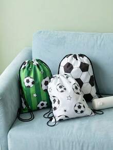 Zazumi 1pc Personalized Fashion Football Printed Outdoor Sports Leisure Shoulder Drawstring Backpack Multi Functional Foldable Portable For Both Men And Women Suitable For Travel, Fitness Camping, Party Sports Backpack, Festival Friend Gift Best Choice Lightweight Travel Storage Backpack - Multicolor - View 4
