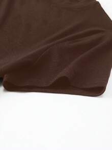 Women's Solid Color Fitted Crew Neck T-Shirt, Dark Purple - 多色 2 - 查看 5