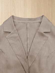 EMERY ROSE Plus Size Women Spring/Autumn Casual Daily/Work Commute Striped Cuff Lapel Collar Blazer Jacket Fall - Multicolor - View 3