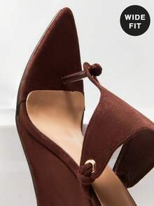 SHUZIA Sandal đế xuồng kiểu dây buộc, dáng rộng dành cho nữ. - Cà phê nâu - Xem 7