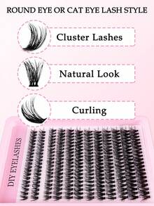 240 Clusters Individual Lashes DIY Eyelash Extension Crisscross Lightweight Soft Natural Fine Band Daily Lash Clusters Reusable - Multicolor - View 3
