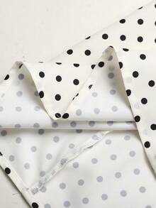 SHEIN Gaun Anak Perempuan Remaja Musim Panas Terbaru Motif Polkadot Leher Persegi Pinggang Model A-Line Panjang - Aprikot - View 6