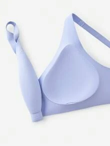 LUVLETTE Blue Airy Wireless Seamless Plunge Lounge Sticky Basic SizeFreedom Bra No Show Underwear Comfy Must-Haves Teen/Girl/Young - Mint Blue - View 7