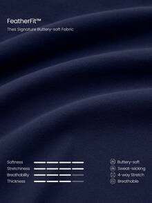 GLOWMODE 24英寸 FeatherFit™ Sail On 柔软吸汗罗纹拼接提臀紧身裤，瑜伽普拉提工作室日常运动服 - Dark Blue - 查看 7