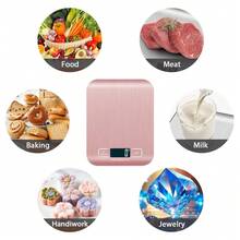 1 Báscula de cocina digital de 10kg, precisión de 1g/0.1oz, de acero inoxidable, apta para hornear y cocinar (baterías no incluidas) - Rosa - Ver 8