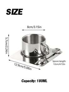 1pc Home Restaurant Nordic Style Design Metal Coffee Cup And Saucer Simple Coffee Set Blogger Tableware - Multicolor - View 9