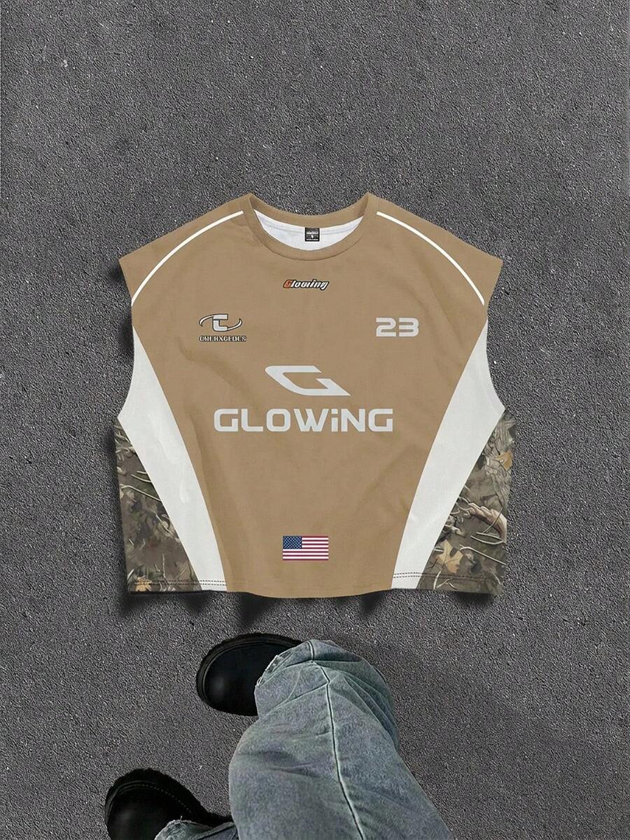 Manfinity ZONE917 Men Letter Graphic Tank Top - Multicolor - View 1