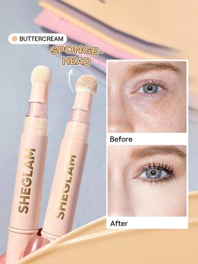 SHEGLAM Corrector Complexion Boost Con Aplicador De Esponja En Crema De Mantequilla Corrector LíQuido Mate Corrector De Color Iluminador De Larga DuracióN Corrector Hidratante Ligero Y Duradero Para Todo El DíA Corrector De Invierno Para Navidad Y Marca Belleza Maquillaje Maquullaje CosméTica Para Mujeres NiñAs Perfecto Para Invierno Primavera Verano Ideal Para Y2K Elegante Moda Adecuado Para CumpleañOs DíA De La Madre Regalo Fiesta Listo Mejor Color