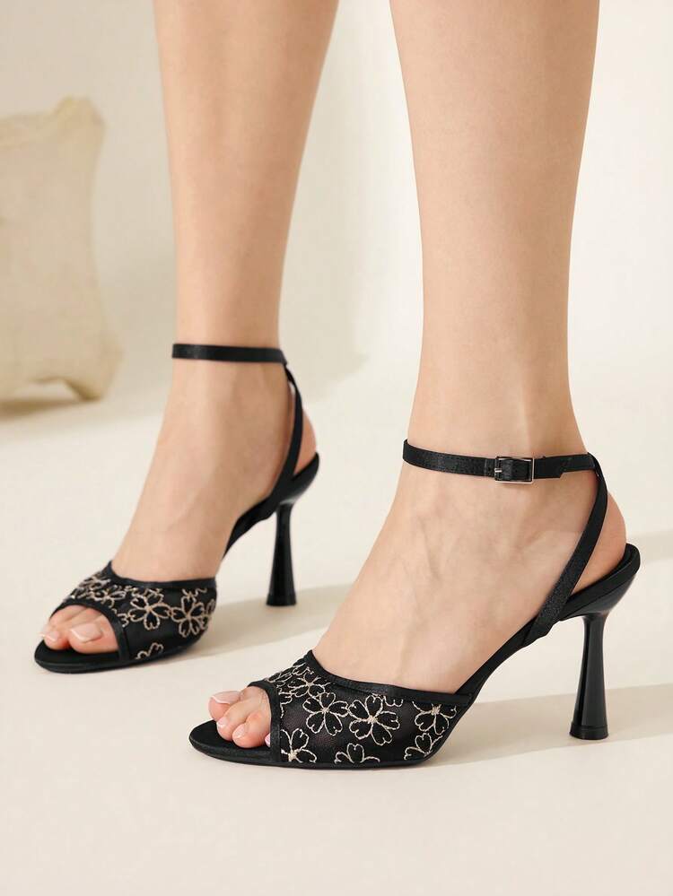 CUCCOO CHICEST Women Shoes Mesh Yarn With Women's Summer Fashion Versatile High Heels New Sexy Stiletto Sandals