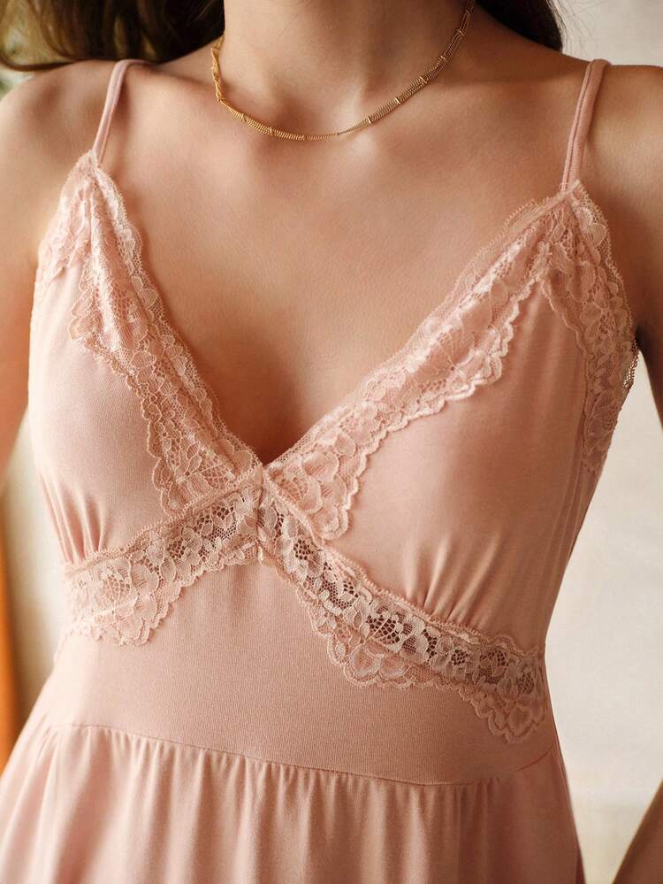 LACE PATCHWORK MODAL PAJAMA SET, SPRING/SUMMER