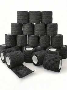 3/4/6/8/12/24pcs 5cm*4.5m Self-Adhesive Bandage, Breathable Adhesive Bandage, Elastic Self-Adhesive Tape For Sports - Black - View 10