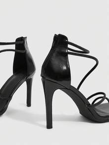 CUCCOO SZL Women's Fashion High Heel Sandals, Elegant Rhinestone Embellished High Heel Pumps Suitable For Dates, Parties, And Multiple Occasions Summer Shoes - Black - View 5