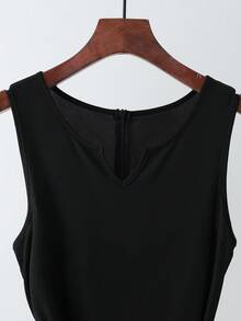 Franclia Mono de pierna ancha sin mangas con estampado botánico de patchwork y cinturón, estilo casual de vacaciones para mujer en primavera/verano - Naranja - Ver 3