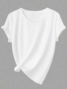 SHEIN CURVE+ 4pcs/Set Plus Size Women Basic Short Sleeve Loose T-Shirts - Multicolor - View 5