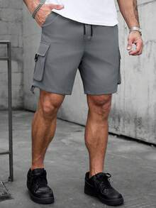 Manfinity Homme 男士休闲弹力腰多口袋工装短裤，适合日常休闲穿着、周末外出、旅行、与朋友聚会等场合。这款百搭短裤是男士衣橱必备单品，也是送给男友或丈夫的绝佳礼物。 - 深灰色 - 查看 7