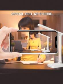 1 pieza Lámpara de escritorio LED plegable de 3 niveles de luz blanca ajustable, lámpara de estudio/lectura que cuida los ojos para escribir, adecuada para dormitorio, sala de estar, estudio, escritorio, oficina - Blanco - Ver 6