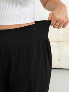 Shapeblank Quần Harem đen co giãn cao cấp thoải mái, đa năng, thời trang mùa xuân/hè cho nữ, kiểu dáng cơ bản, tôn dáng, thích hợp mặc hàng ngày, quần dài ôm sát, trang phục mùa hè, quần ôm dáng, kiểu dáng đơn giản, quần công sở, trang phục thường ngày mùa hè kiểu châu Âu cho nữ, quần cỡ lớn, quần vải thoải mái, quần nữ thường ngày. - màu đen - Xem 7