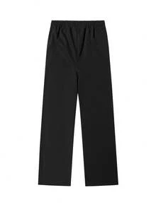 STEELVANCE 男士休闲字母印花抽绳宽松裤 - 黑色 - 查看 3