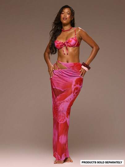 Musera Resort Váy maxi lưới đính hạt in họa tiết, kiểu dáng cắt xẻ, thích hợp mặc đi biển, nữ tính, thích hợp cho kỳ nghỉ xuân hè, buổi tối đi chơi, dịp đặc biệt, bãi biển vàng.