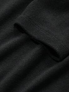DAZY Women's Summer Built-In Padded Fitted 5-Sleeve Base Layer Elegant Urban Casual T-Shirt - Black - View 6