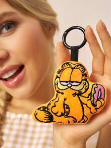 GARFIELD | SHEIN 1Pc Plush Keychain, Exquisite Embroidery, Soft Material, With Round Keychain, Can Be Hung On Bags, Backpacks And Keys. - Multicolor - View 3
