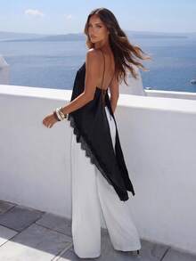 Aloruh Áo camisole nữ phối ren, kiểu dáng thường ngày, đa năng, thích hợp cho buổi hẹn hò hoặc buổi tối. - màu đen - Xem 5