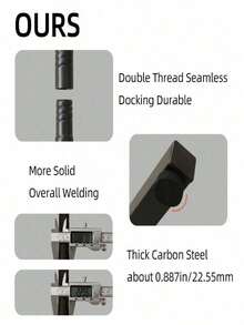1pc Coat Rack, Stainless Steel Floor-Standing Coat Rack, Simple Coat Hanger, High-End Premium Bag And Hat Rack. - Black - View 3