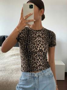 Livesso Women's Striped Short Sleeve Fitted T-Shirt - Multicolor - View 3