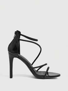 CUCCOO SZL Women's Fashion High Heel Sandals, Elegant Rhinestone Embellished High Heel Pumps Suitable For Dates, Parties, And Multiple Occasions Summer Shoes - Black - View 1