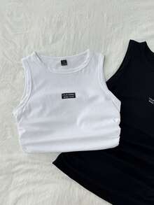 Tseoso 2pcs Women Crew Neck Fitted Camisole - Multicolor - View 6