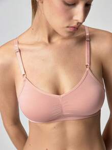 Loungeista 3pcs/Set Non-Wired Solid Color Pleated Camisole Bra Sets For Summer - Multicolor - View 10