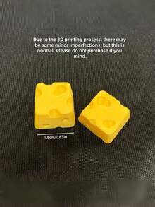 Zazumi 4Pcs Compact Size Smooth Surface Cute Design Yellow Cheese Shape Keycaps For Mechanical Keyboard Office Work Gaming Desktop Decor Comfortable Typing Experience Soft Touch Add Playful Vibe To Daily Routine Unique Novelty Key Cap Set Custom Replacement Keys For Gamer Office Worker Birthday Christmas - View 5