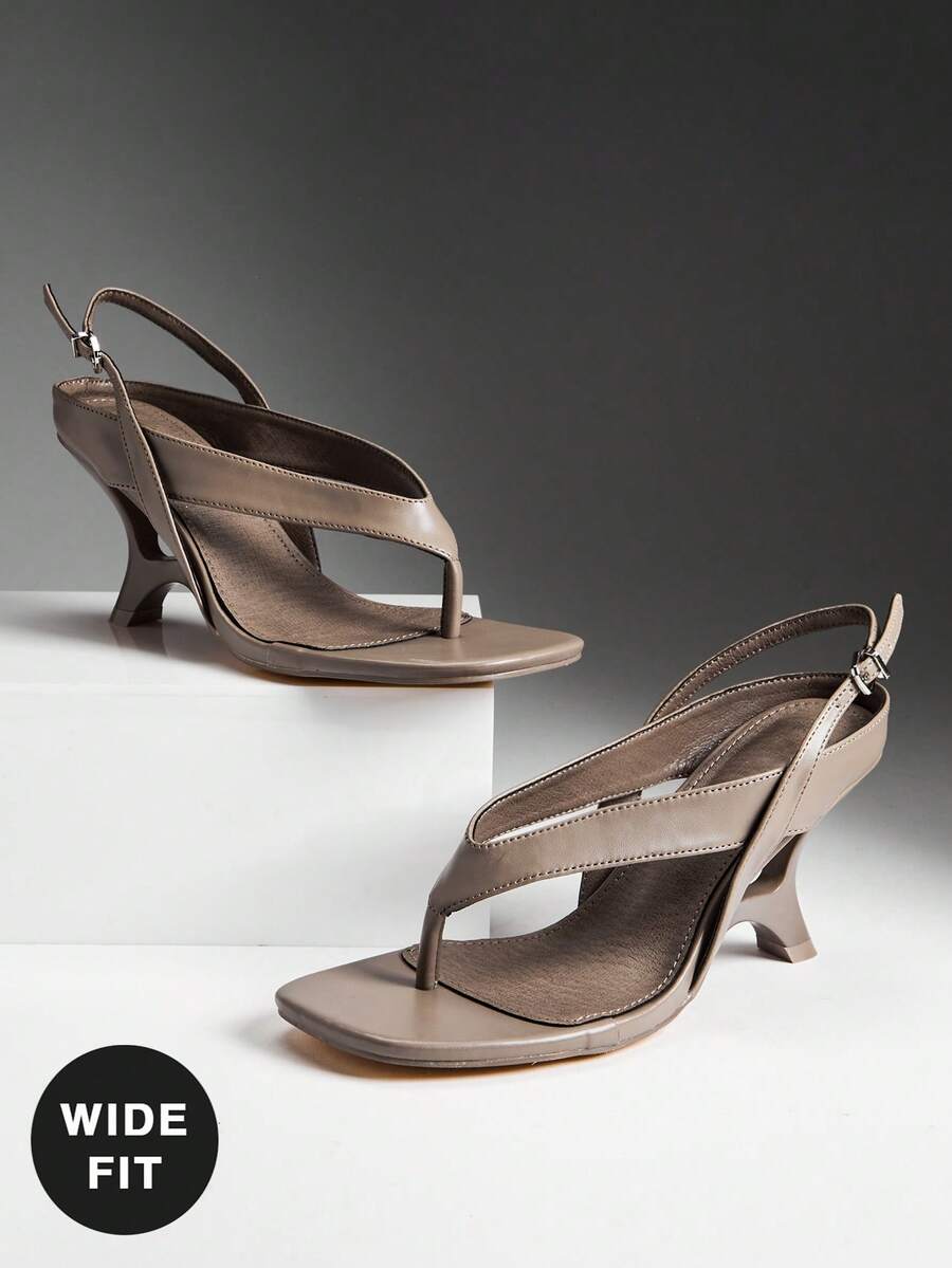 SHUZIA Dép xỏ ngón đế xuồng dáng rộng, thời trang, thoải mái dành cho nữ. - Màu nâu  Mocha - Xem 1
