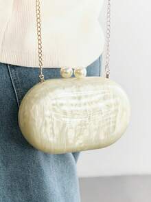 SHECARRY Ladies Clutch Bag, Exquisite Party Acrylic Clutch Bag. - Off-white - View 8
