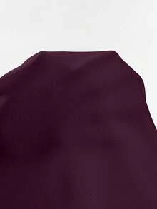 EMERY ROSE Camisa de Manga Morcego de Cor Sólida Casual, Verão - Roxo - Visão 3