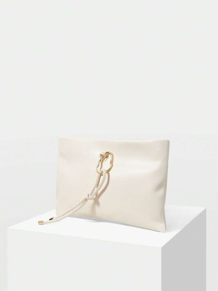 LADIES CLUTCH BAG, DELICATE BUCKLE SQUARE CLUTCH BAG