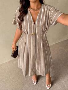 Auralis Robe pour femmes grandes tailles, robe manches chauve-souris abricot, nouvelle robe à la mode, vêtements d'été pour femmes grandes tailles, tenues de bureau pour femmes, robes décontracté pour femmes grandes tailles, robe de soirée grande taille, robes d'automne pour femmes, robes modestes pour femmes, robe de sortie - Multicolore - Voir 3