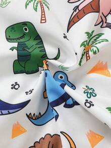 Souflis Souflis Bébé Garçon Imprimé Dinosaure À Nœud Papillon Chemise & Tablier Short - Bleu et Blanc - Voir 7