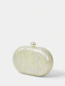 SHECARRY Ladies Clutch Bag, Exquisite Party Acrylic Clutch Bag. - Off-white - View 2