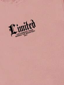 Manfinity Roughcore Men's Casual Letter & Portrait Graphic Round Neck Short Sleeve T-Shirt, Summer - Pink - View 5