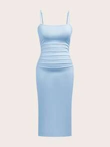 SHEIN EZwear Đầm hè màu xanh dương và đen dành cho nữ cỡ lớn - Màu xanh lam - Xem 4