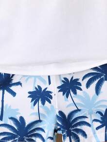 Playful Pals Baby Boy Coconut Tree Print Round Neck Tank Top And Shorts Casual Holiday Outfit - Multicolor - View 7